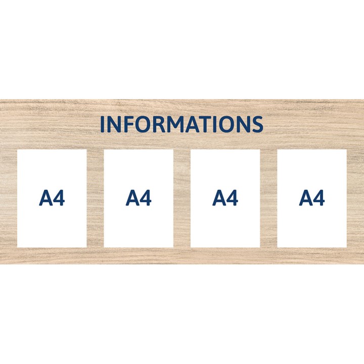 Panel clip informativo 4 x A4 vertical