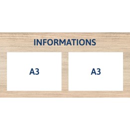Panneau clip d'informations 2 x A3 paysage