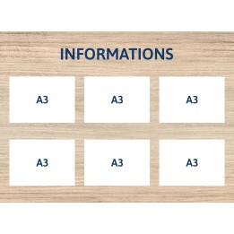 Panneau clip d'informations 6 x A3 paysage