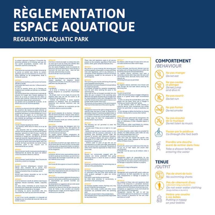Règlementation espace aquatique