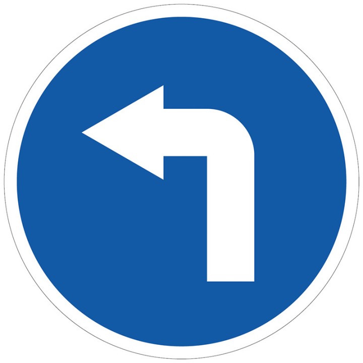 Panneau Obligation de tourner à gauche