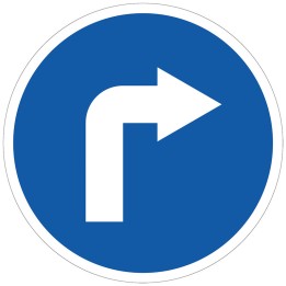 Panneau Obligation de tourner à droite