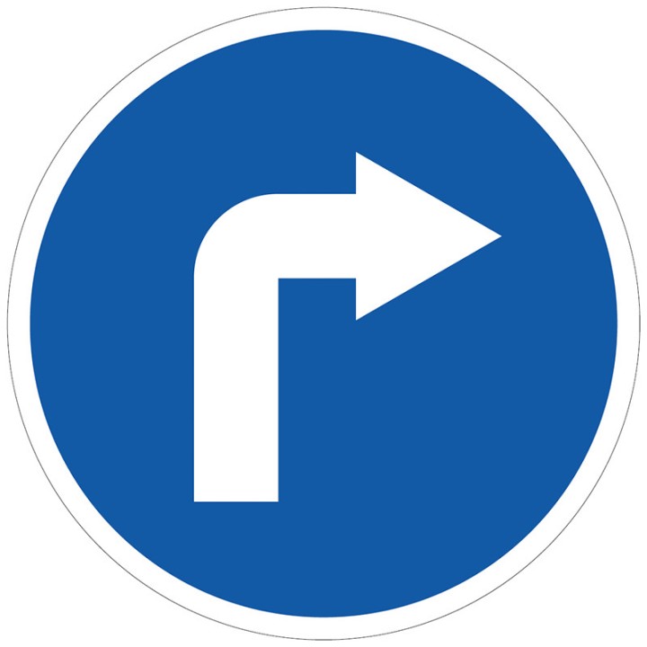 Panel Obligación de girar a la derecha