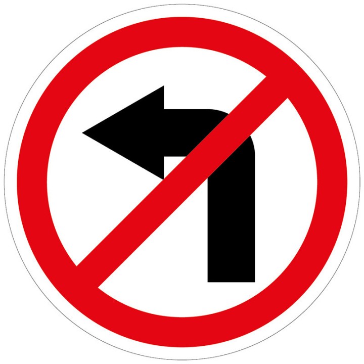 Panel Prohibido girar a la izquierda