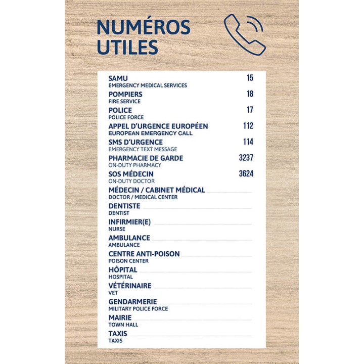 Numéros utiles