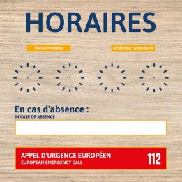 Horaires d'ouverture de la Réception