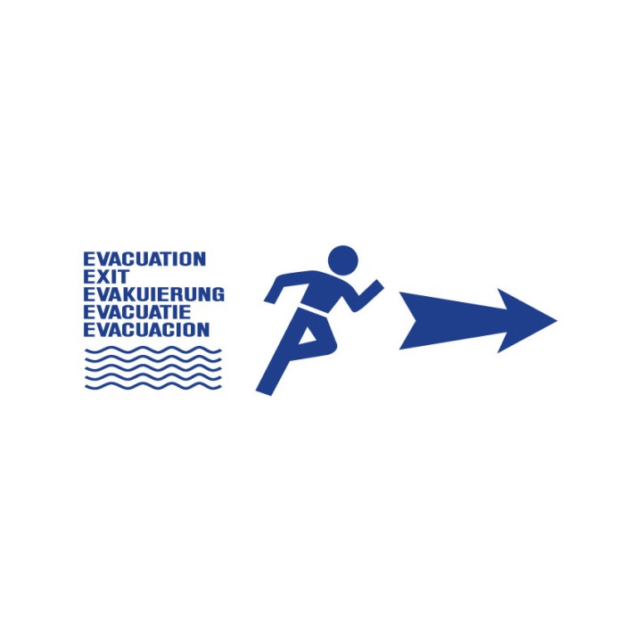 Sens d'évacuation Inondation rétro-réfléchissant