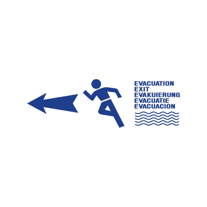Sens d'évacuation Inondation rétro-réfléchissant