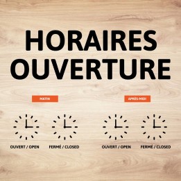 Opening hours - 4 clocks (with movable hands)