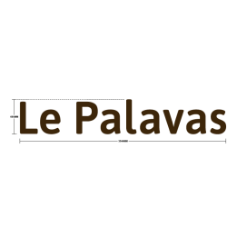 Nom du camping en lettres découpées