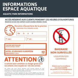 Informations espace aquatique - Baignade non surveillée